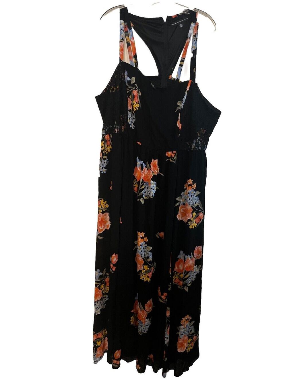Torrid Insider Collection Floral Lace Inset Maxi Dress Plus Size 24 Lined Boho